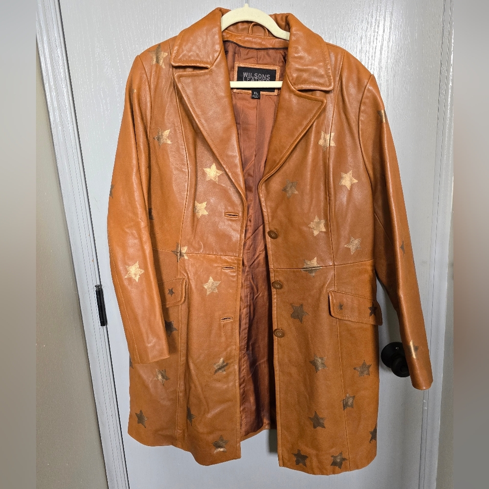 Vintage Wilsons Leather Tan Leather Star Jacket